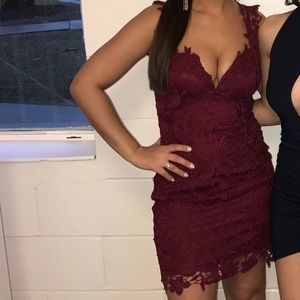 Burgendy colored Lulus semi formal dress